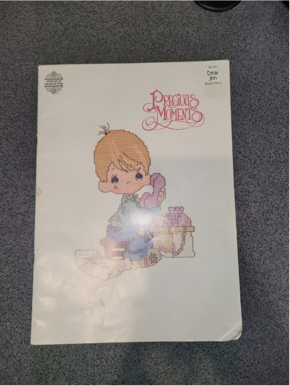 Vintage Precious Moments Cross Stitch Book PM-3 Dear Jon 1982 Gloria & Pat